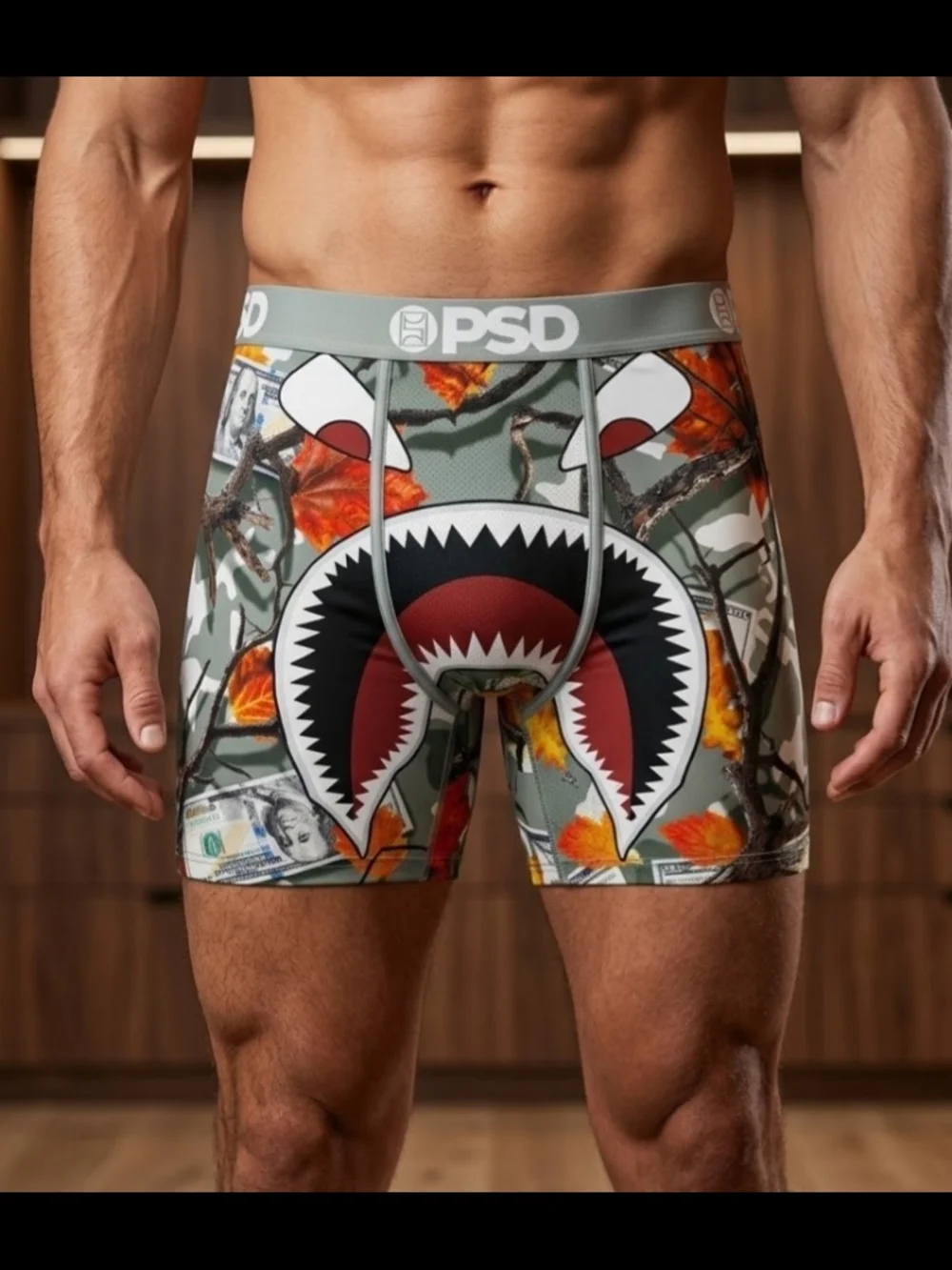 NEW! PSD Warface Boxer Briefs in Olive with Red Accents Sz Large NWT
